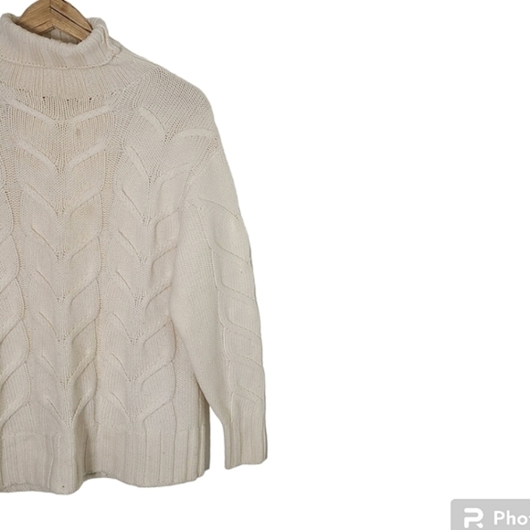 Aritzia WILFRED Champeaux 100% Merino Wool Cable-Knit Sweater Women's Size XXS - Picture 8 of 16